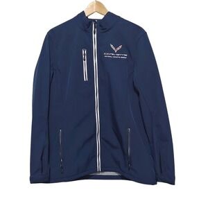 Corvette National Corvette Museum Navy Softshell Logo Jacket Mens XL Full Zip US